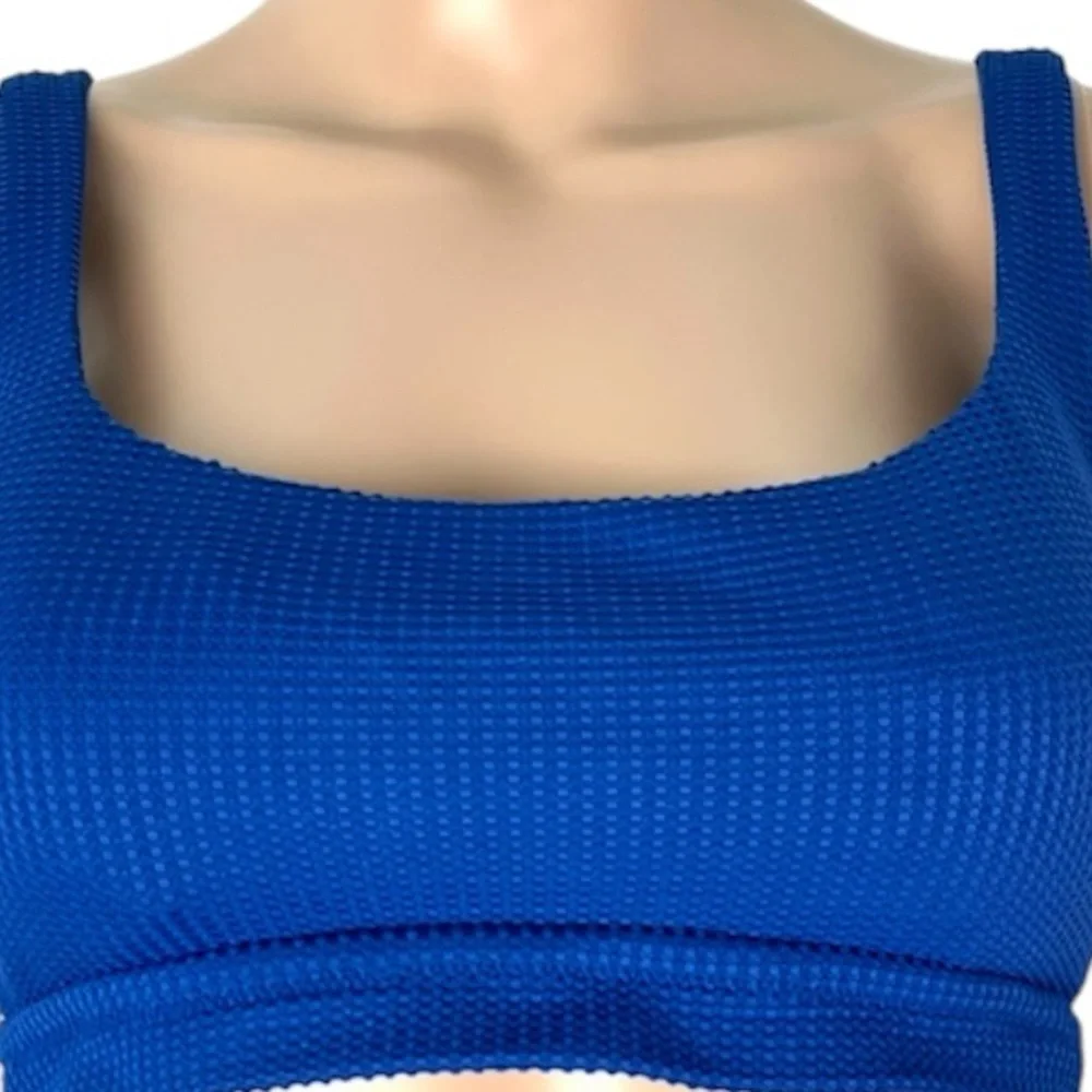 New Aerie Textured Blue Minimalist Pullover Padded Bralette